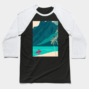 Surfing Beach Baseball T-Shirt